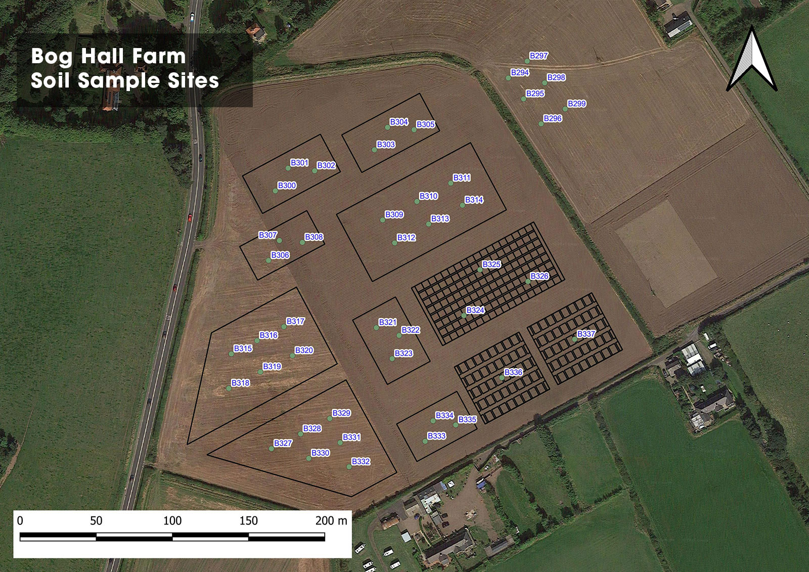 Bog Hall Farm Soil Sample Locations
