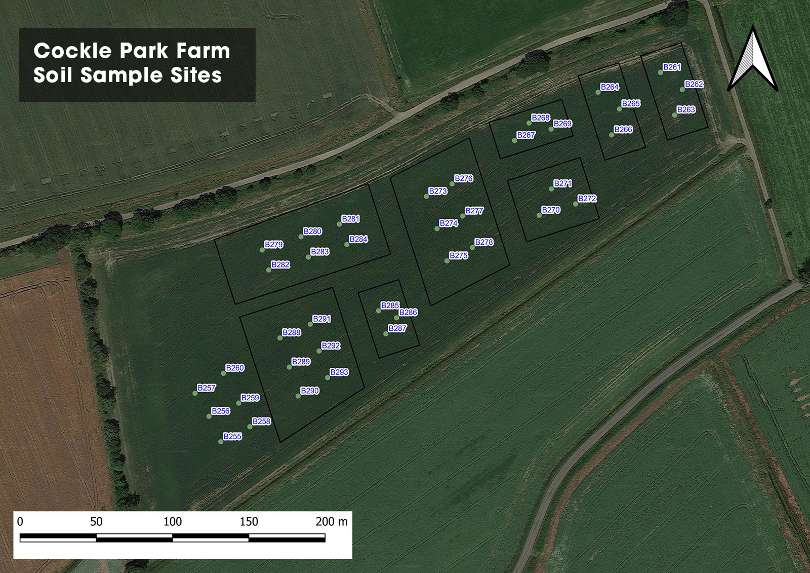 Cockle Park Farm Soil Sample Locations