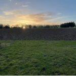 Sun set over BGI, ploughed area to be miscanthus this spring