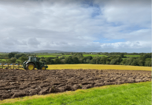 Picture of the site at North Wyke being ploughed.