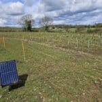 Solar electric panel soaking up some sunshine finally