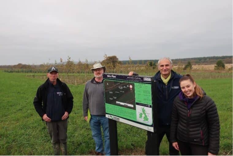 Tim and Kevin with Gavin Hall and Rachel Chapman at the Biomass Connect site at Cockle Park