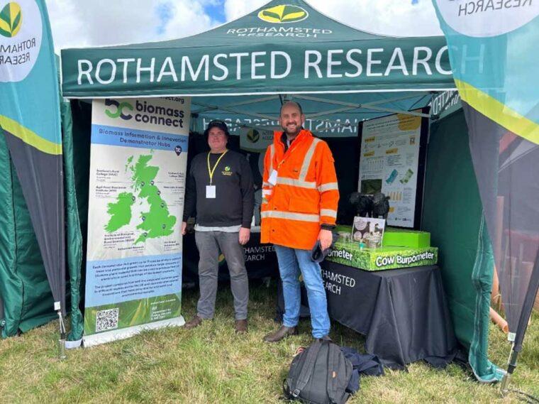 B. Flannery and W. Macalpine (Rothamsted Research) shared the word on Biomass Connect at the 2025 Agroforestry Show.